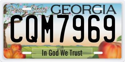 GA license plate CQM7969