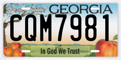 GA license plate CQM7981