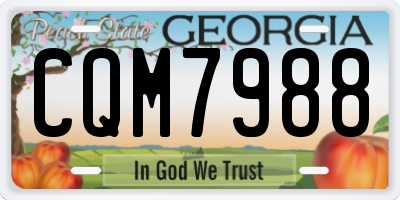 GA license plate CQM7988
