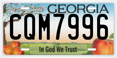 GA license plate CQM7996