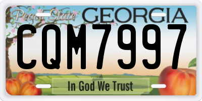 GA license plate CQM7997
