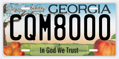 GA license plate CQM8000