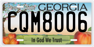 GA license plate CQM8006