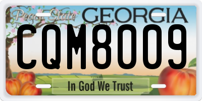 GA license plate CQM8009