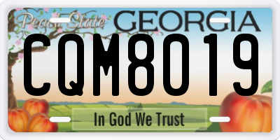 GA license plate CQM8019