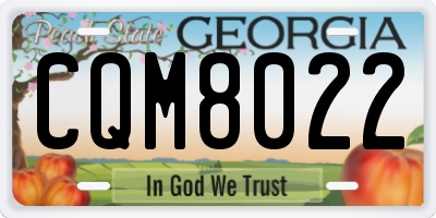 GA license plate CQM8022