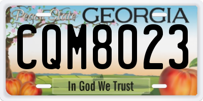 GA license plate CQM8023