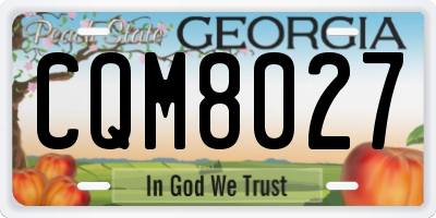 GA license plate CQM8027