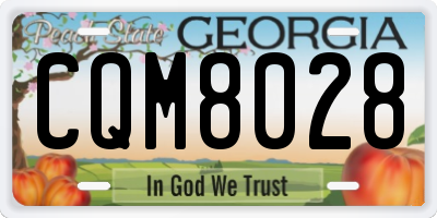 GA license plate CQM8028