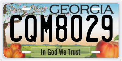 GA license plate CQM8029