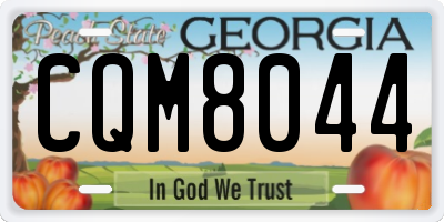 GA license plate CQM8044
