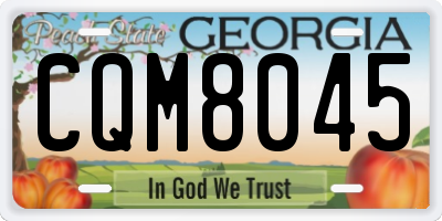 GA license plate CQM8045