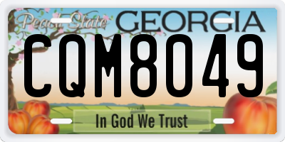 GA license plate CQM8049