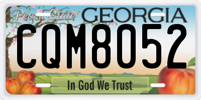 GA license plate CQM8052