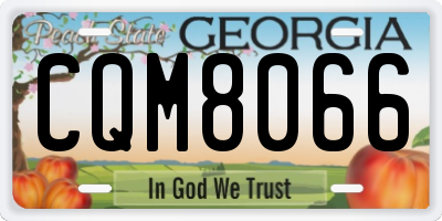 GA license plate CQM8066