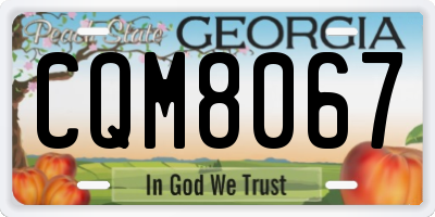 GA license plate CQM8067