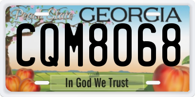 GA license plate CQM8068