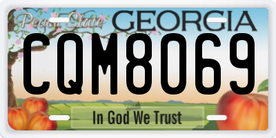GA license plate CQM8069