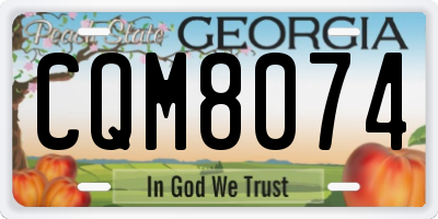 GA license plate CQM8074
