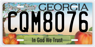 GA license plate CQM8076
