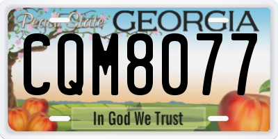 GA license plate CQM8077