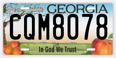 GA license plate CQM8078