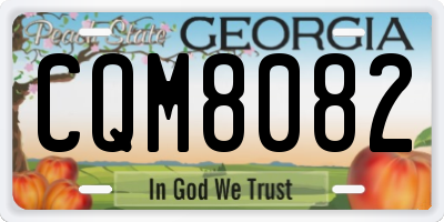 GA license plate CQM8082