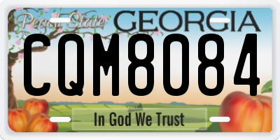 GA license plate CQM8084