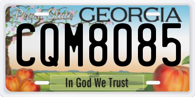 GA license plate CQM8085