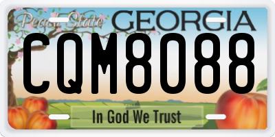 GA license plate CQM8088