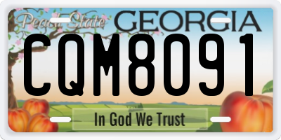 GA license plate CQM8091