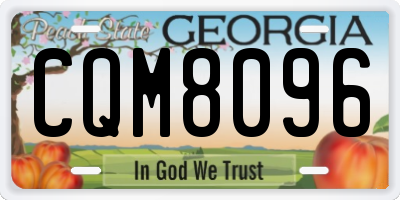 GA license plate CQM8096
