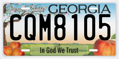 GA license plate CQM8105