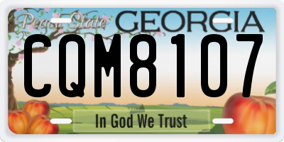 GA license plate CQM8107