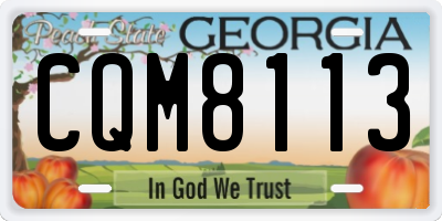 GA license plate CQM8113