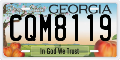 GA license plate CQM8119