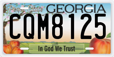 GA license plate CQM8125