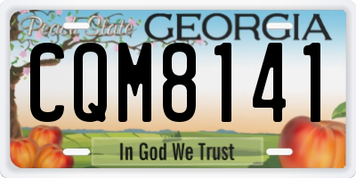 GA license plate CQM8141