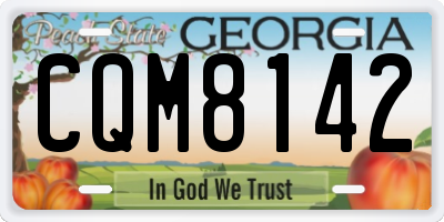 GA license plate CQM8142