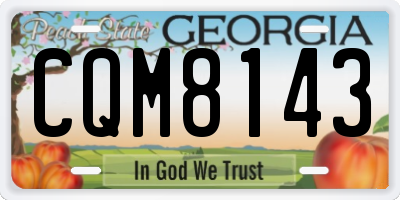 GA license plate CQM8143