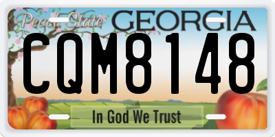 GA license plate CQM8148