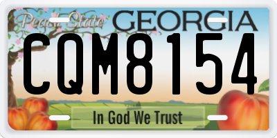 GA license plate CQM8154
