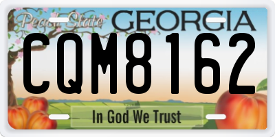 GA license plate CQM8162