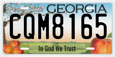 GA license plate CQM8165