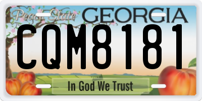 GA license plate CQM8181
