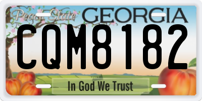 GA license plate CQM8182