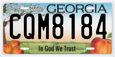 GA license plate CQM8184