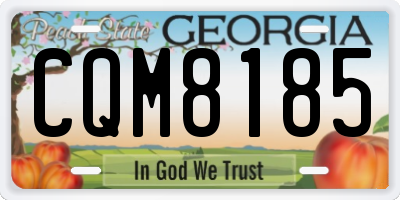 GA license plate CQM8185