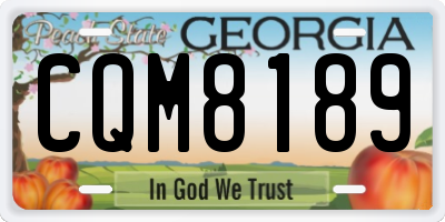 GA license plate CQM8189