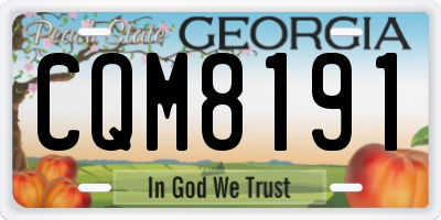GA license plate CQM8191